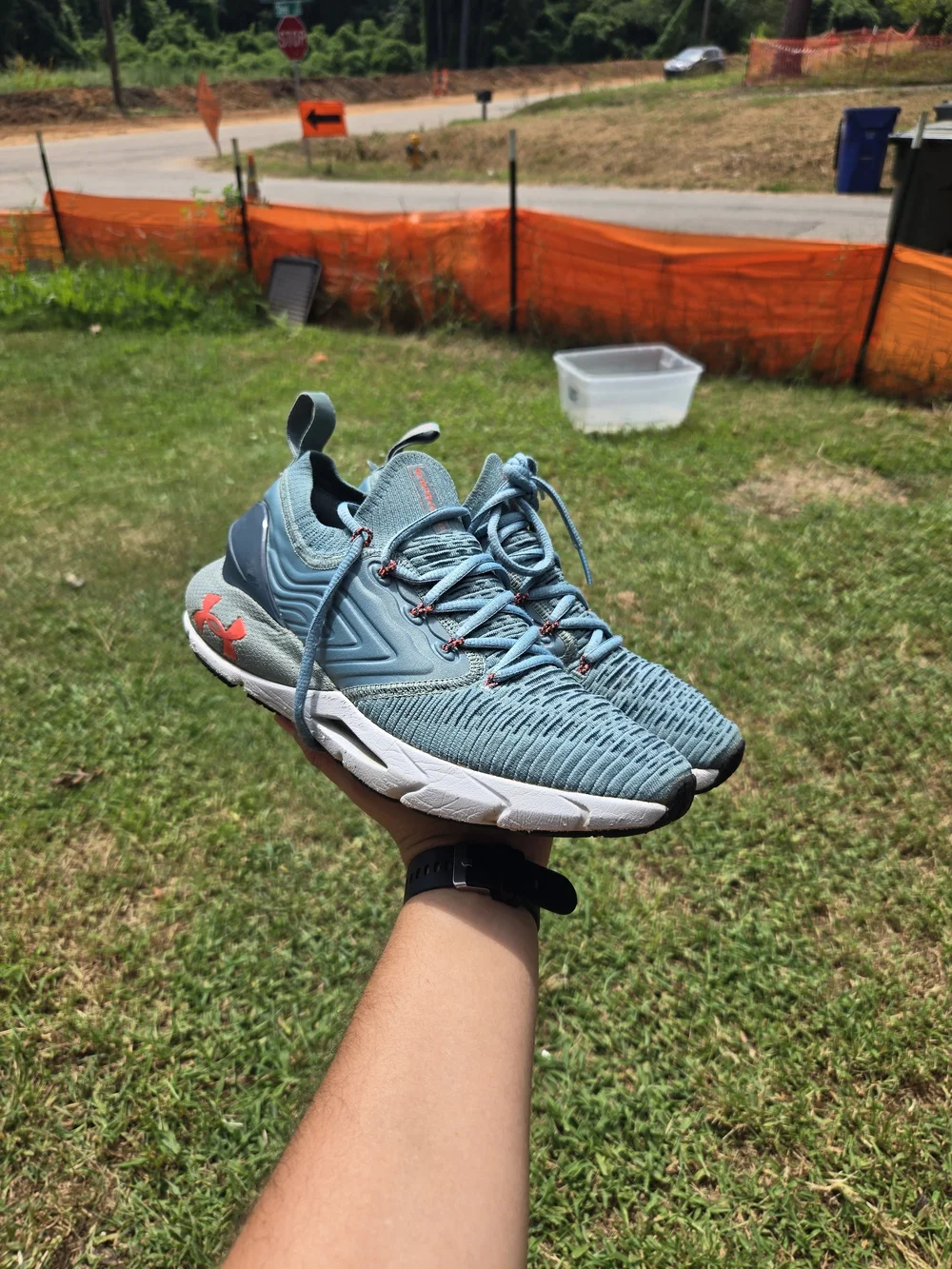 Athletic Women's Light Teal Training Sneakers with Coral Accents